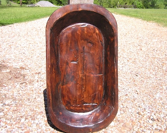 Wooden Dough Bowl, Hand carved 2922