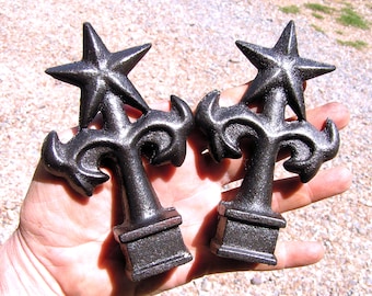 TWO cast iron finials Architectural Oil Rubbed Bronze finish