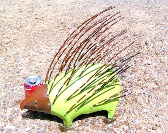 X LARGE Metal Porcupine, Garden Yard Art Decor, Junk Iron Lawn Sculpture