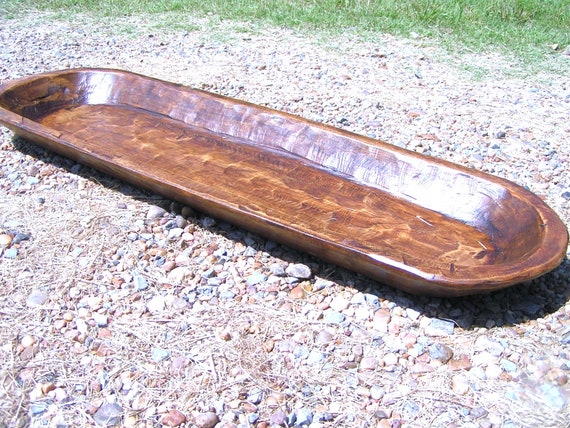 New Primitive Farmhouse Treenware DOUGH BOWL Handles Distressed Trencher Dish