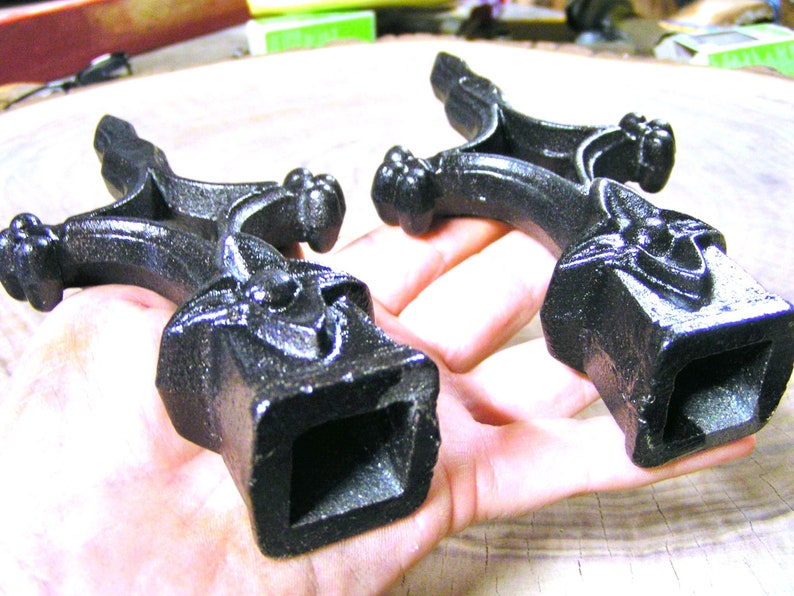 TWO Cast Iron Finials Architectural Black Bronze Finish Etsy