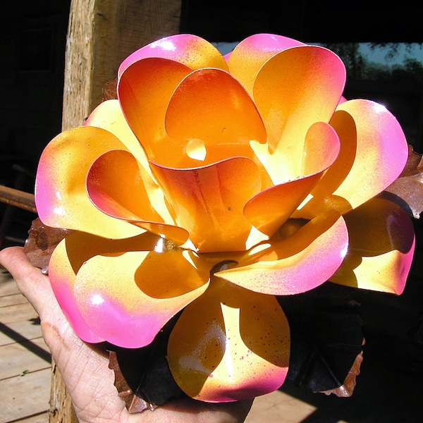 Large Metal Flowers for Garden Etsy