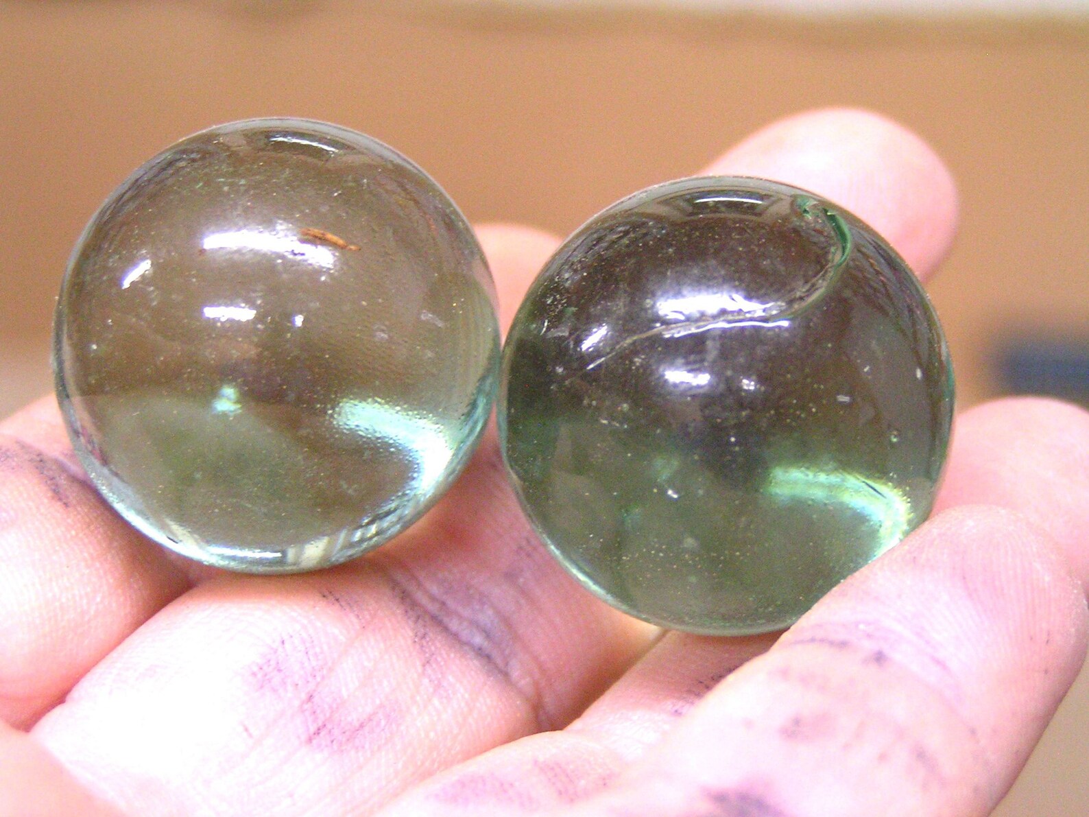 10 LARGE Semi Clear Glass Marbles Etsy Hong Kong