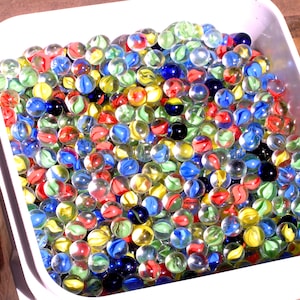 BULK 300 Glass marbles Mixed lot 5/8&quot; New Old stock