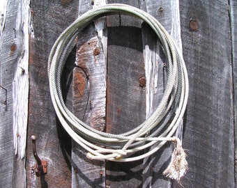 Old Cowboy Lasso , "Retired" Riata Lariat Rope Western Wall Hang Decor, #671