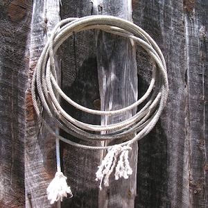 Old Cowboy Lasso , &quot;Retired&quot; Riata Lariat Rope Western Wall Hang Decor, #T61