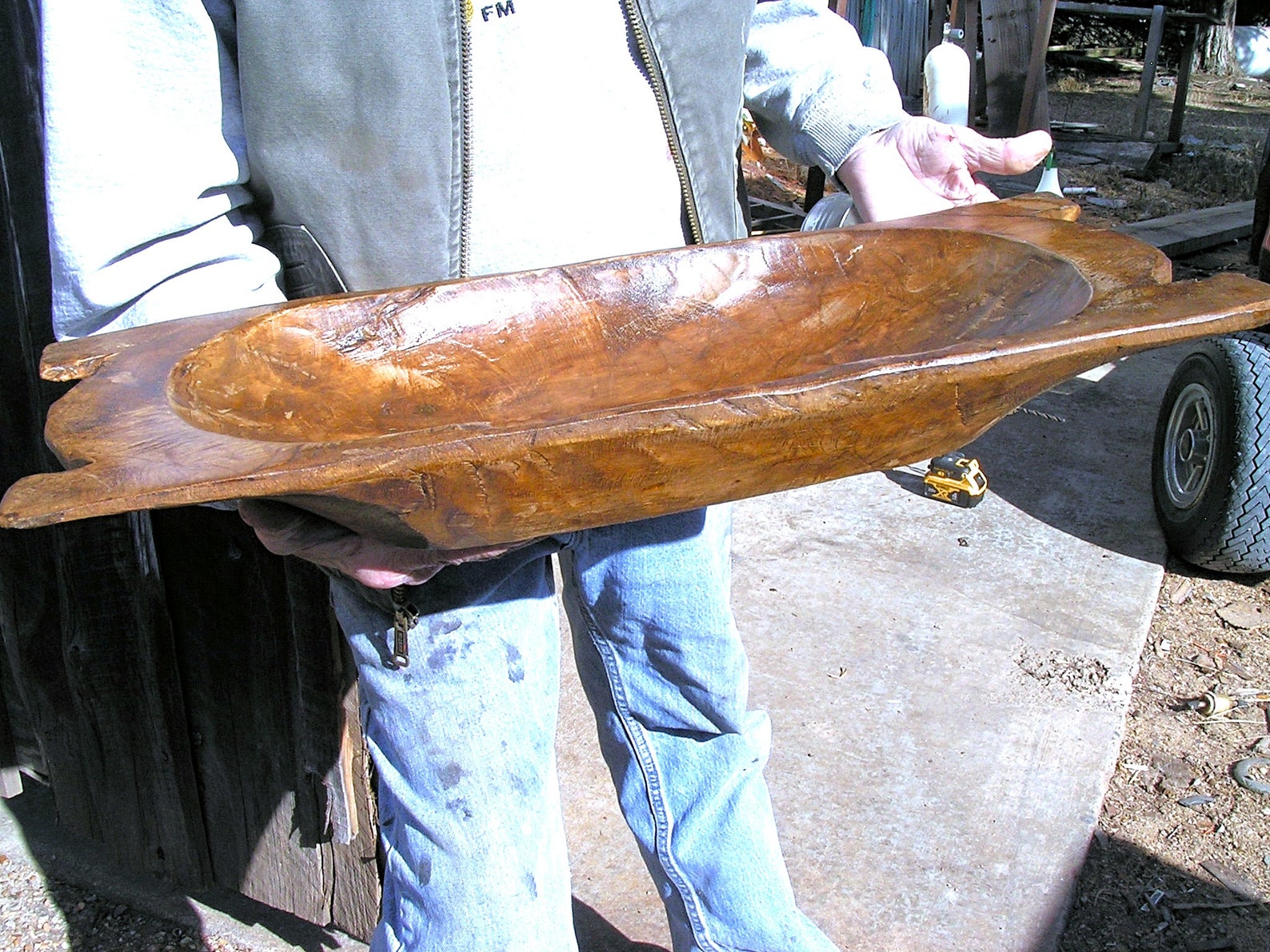 LARGE Wooden Dough Bowl Trencher 24 1/2 inches by 11 1/8 Etsy