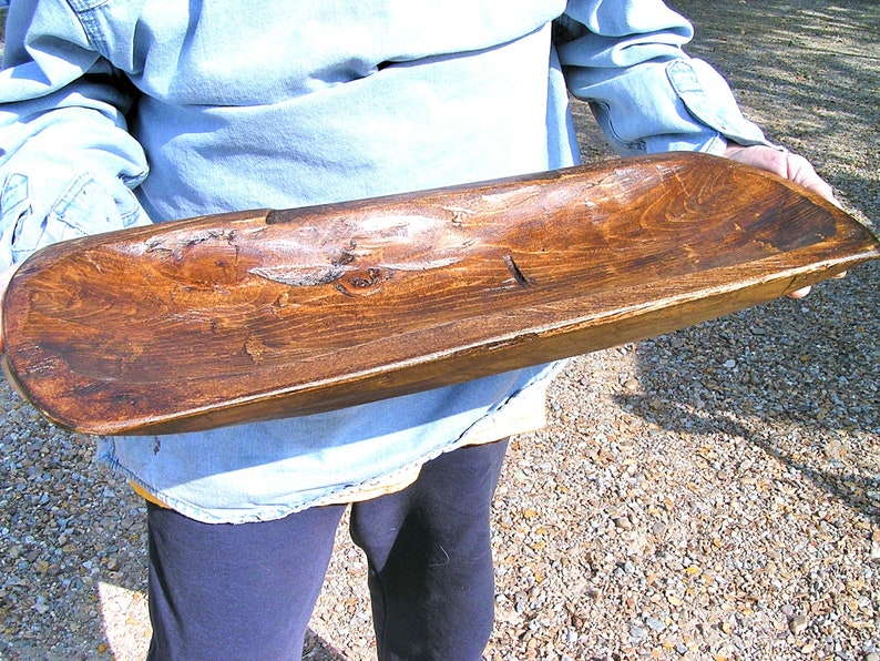 Hand Carved Wooden Dough Bowl Bread Trencher 0793 et Etsy