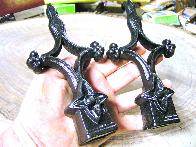 TWO Cast Iron Finials Architectural Black Bronze Finish Etsy