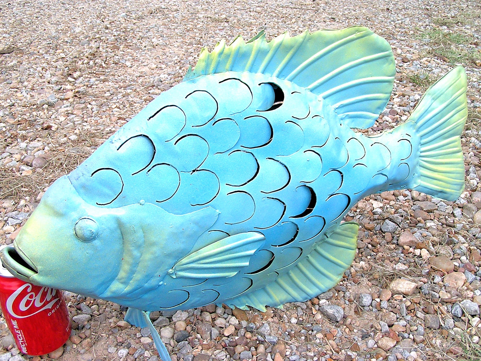 Large Metal Art FISH sculpture Junk Iron Art Distressed Etsy