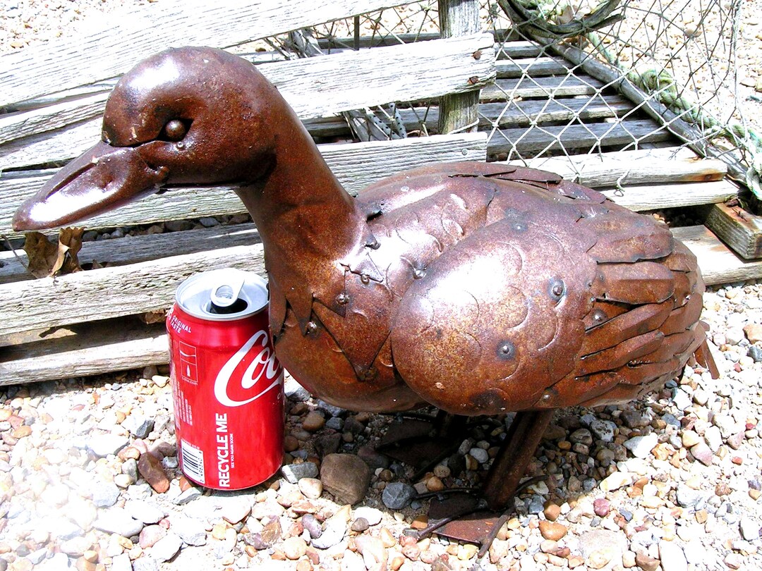 Metal Art DUCK Sculpture, Junk Iron Art, Garden Yard Art RD Etsy