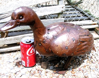 Metal Art DUCK sculpture, Junk Iron Art, Garden Yard art RD