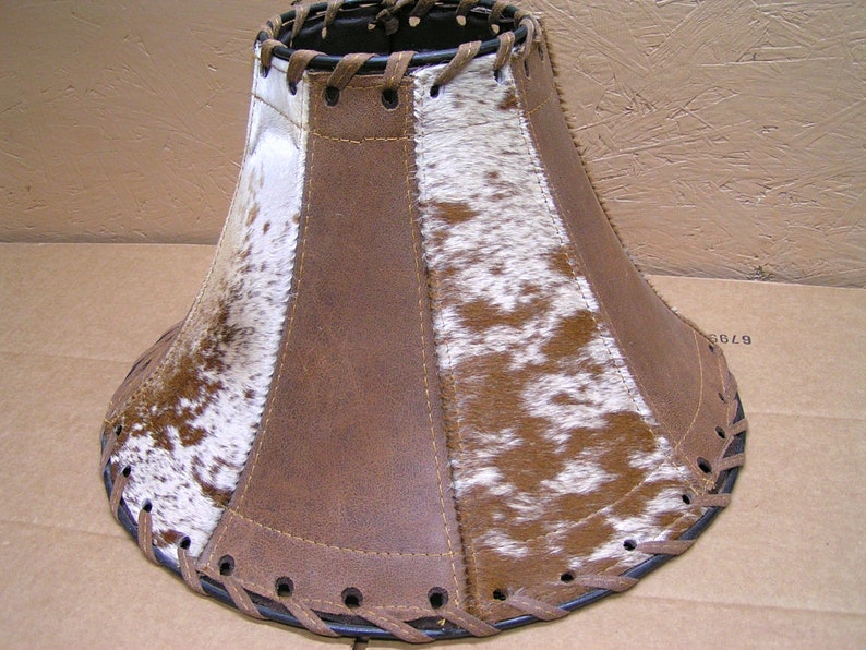 Southwest Leather Western Cowhide Lamp Shade rustic lighting Etsy
