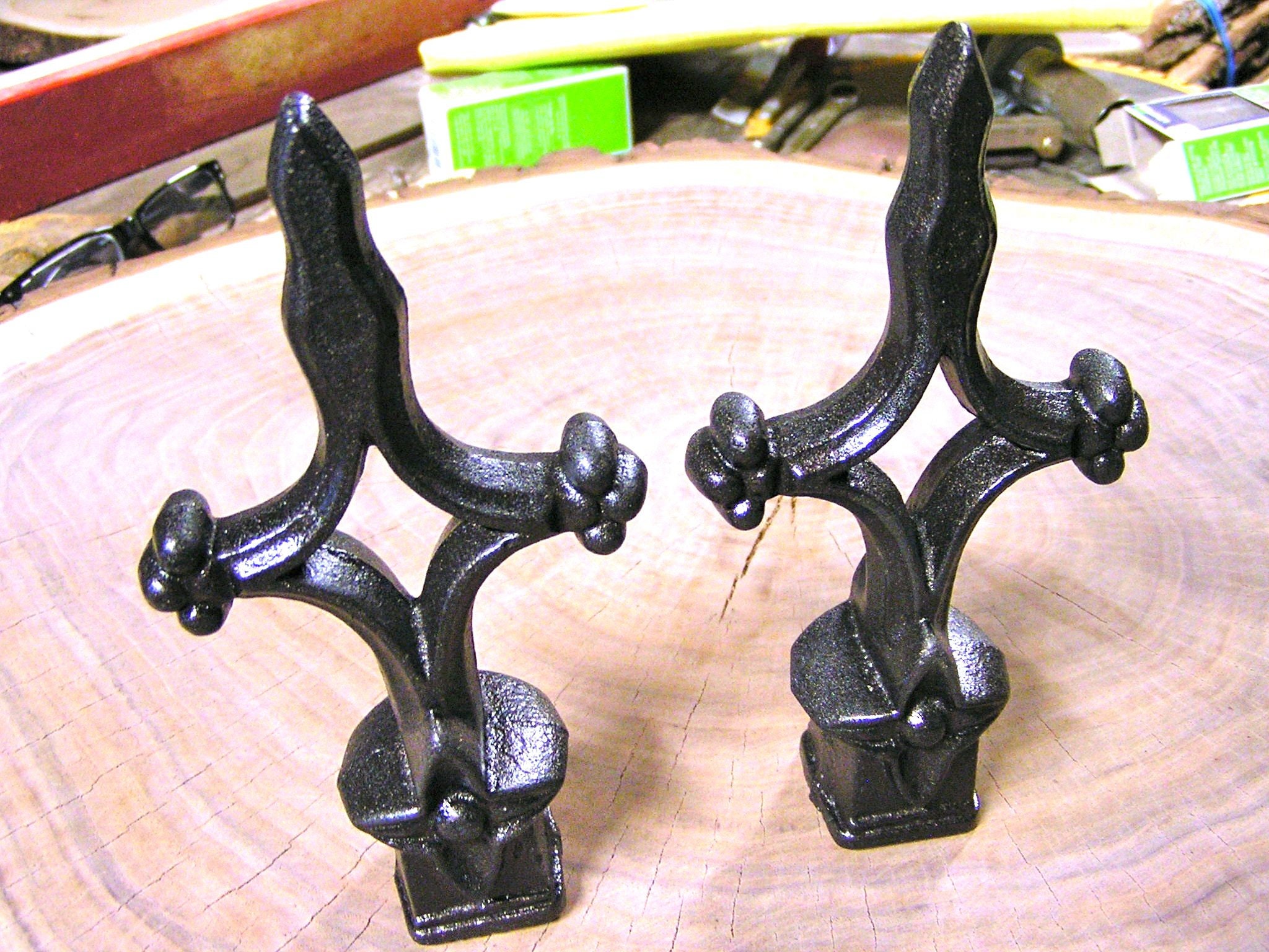 TWO cast iron finials Architectural Black Bronze finish Etsy