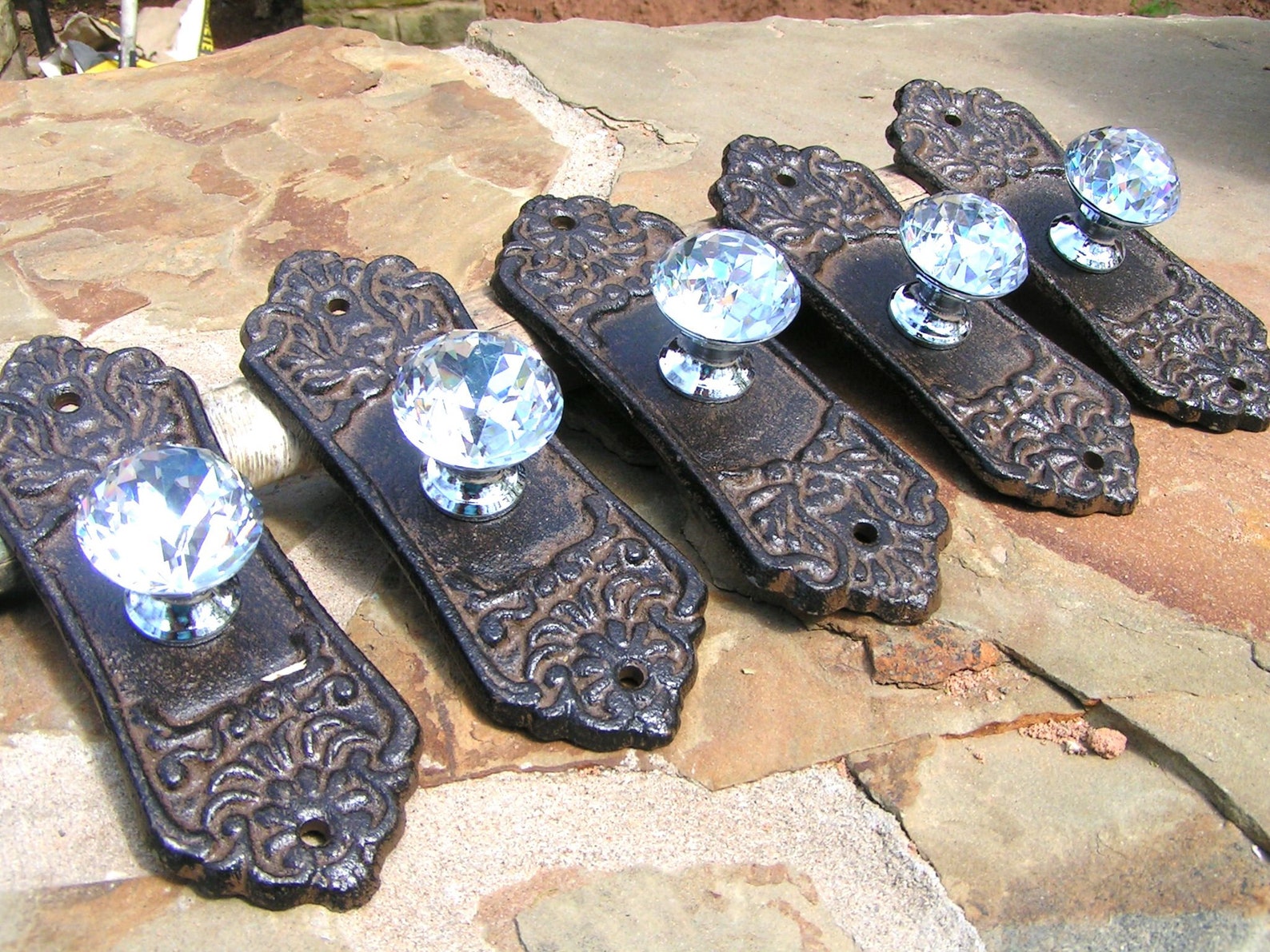 SIX Cristal estilo GLASS cajón de gabinete tira de las | Etsy