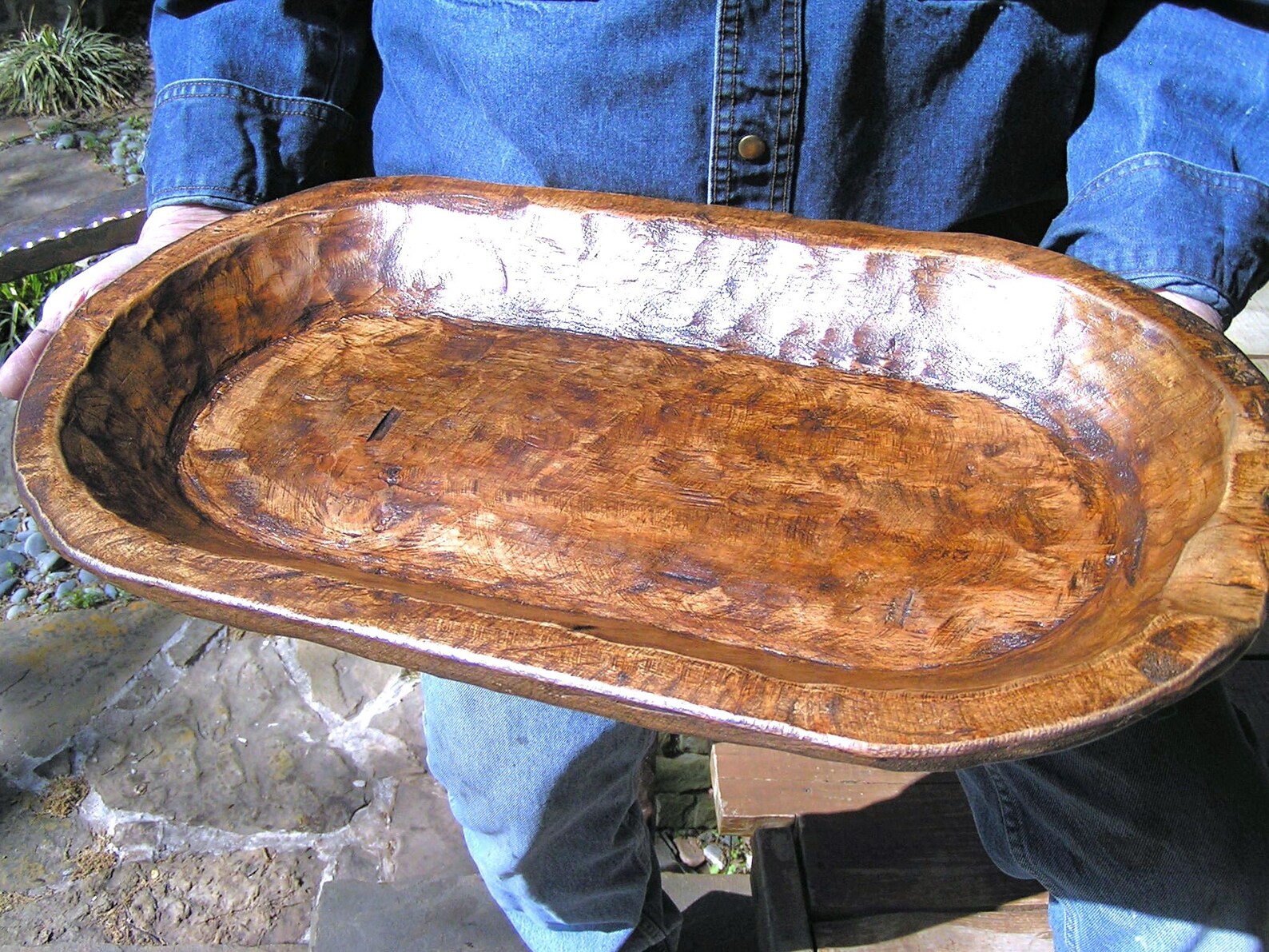 Hand Carved Wooden Dough Bowl Treenware TRENCHER 2172 Etsy