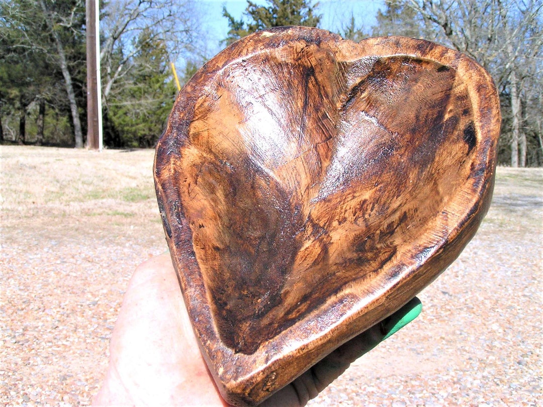 Hand Carved Wooden Heart Shaped Dough Bowl 2515 - Etsy