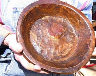 Hand Carved ROUND Wooden Dough Bowl 2720