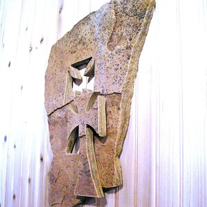 Rustic Stone Wall Cross, Flagstone Cross Wall Hanging, Cross Art ...