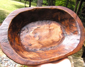 Tiny SMALL Wood Dough Bowl, primitive decor 2815