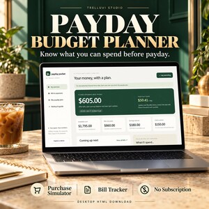 Gehaltsbudget-Planer-App mit Rechnungsverfolgung und Kaufsimulation, Offline-HTML-Download