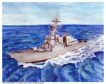 USS Mitscher Print