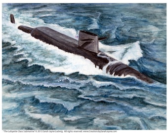 Lafayette Class Submarine Postcard (set of 5)