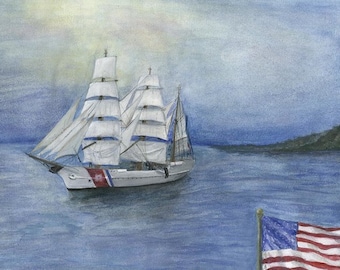 USCG Eagle (5) set of five Postcard