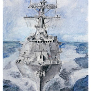 Charge of an Arleigh Burke Class  Destroyer Print