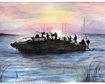 Riverine Command Boat Postcard (5) Set van FIve