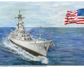 USS WISCONSIN Post Card (set van 5)