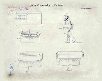 John Macintosh's Life Boat Patent Art Print 11" x 14"