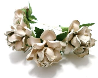 Vintage Cream/ Antiqued Rose Floral Hair Pin Set/ Alternative/ Bridal/ Wedding Hair Accessories/ Bridesmaid Hair Pin/ Wedding Flower F016