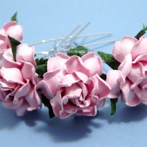 Soft Pink Rose Floral Hair Pin Set/ Bridal/ Wedding Hair Accessories/ Bridesmaid Hair Pin/ Wedding Flower Pins F025