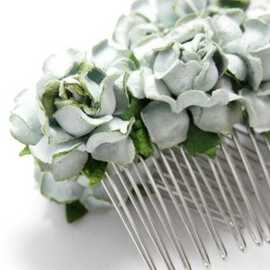 Sea Green Rose Floral Hair Comb/ Turquoise/ Vintage/ Traditional/ Bridal/ Wedding Hair Accessories/ Bridesmaid Hair Fascinator F013