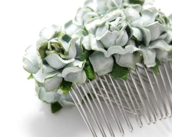 Sea Green Rose Floral Hair Comb/ Turquoise/ Vintage/ Traditional/ Bridal/ Wedding Hair Accessories/ Bridesmaid Hair Fascinator F013