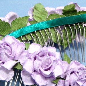 Lilac/ Light Violet/ Purple Rose Floral Hair Comb/ Bridal/ Wedding Hair Accessories/ Bridesmaid Hair Fascinator F030 image 4