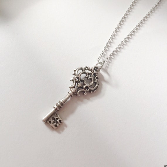 Items similar to Vintage Key Long Layered Necklace Antique Key Necklace