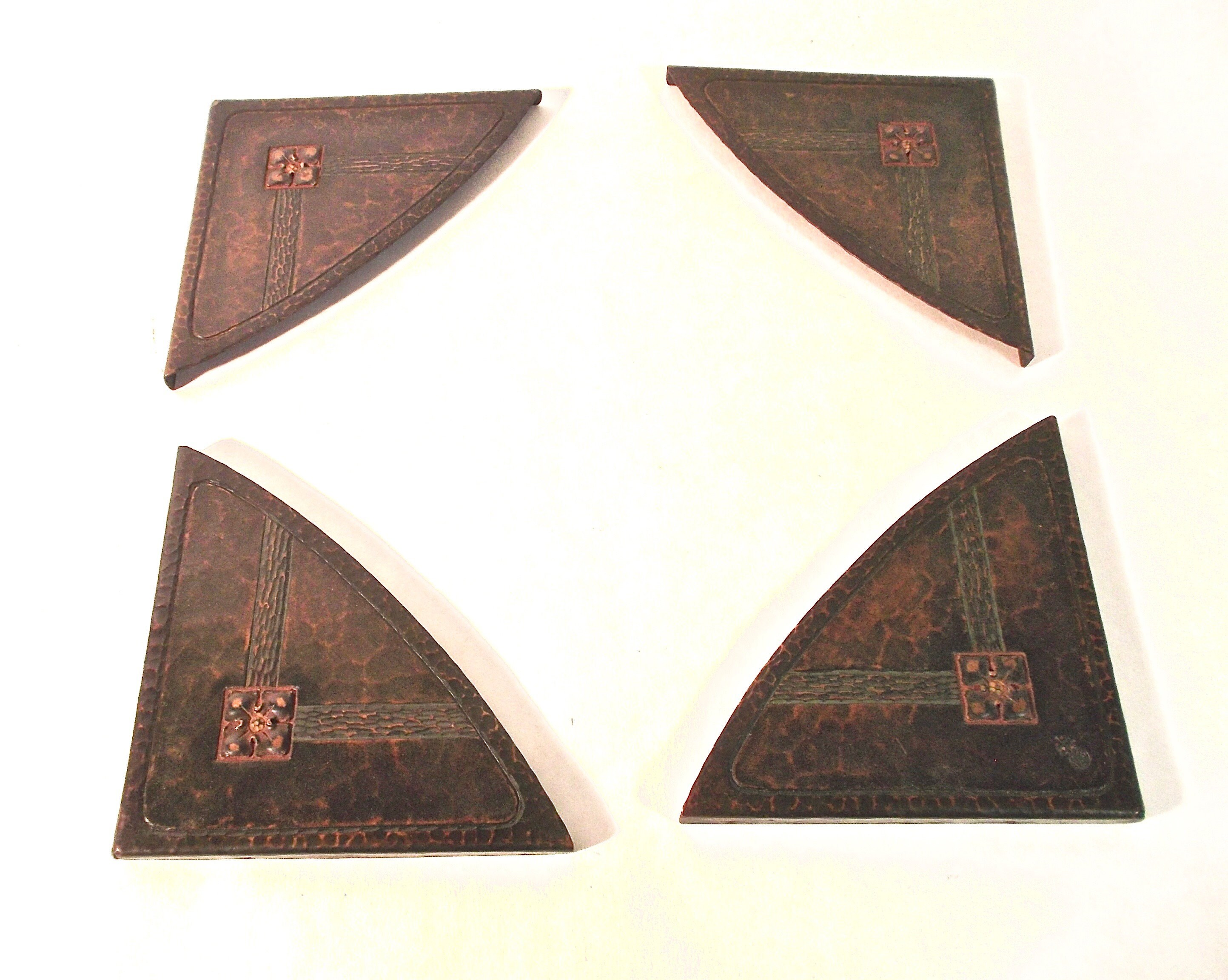 Roycroft Blotter Corners Hammered Copper Blotter Corners Etsy
