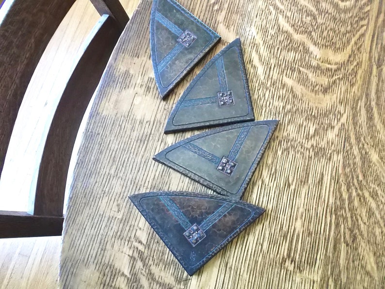 Roycroft Blotter Corners Hammered Copper Blotter Corners Etsy