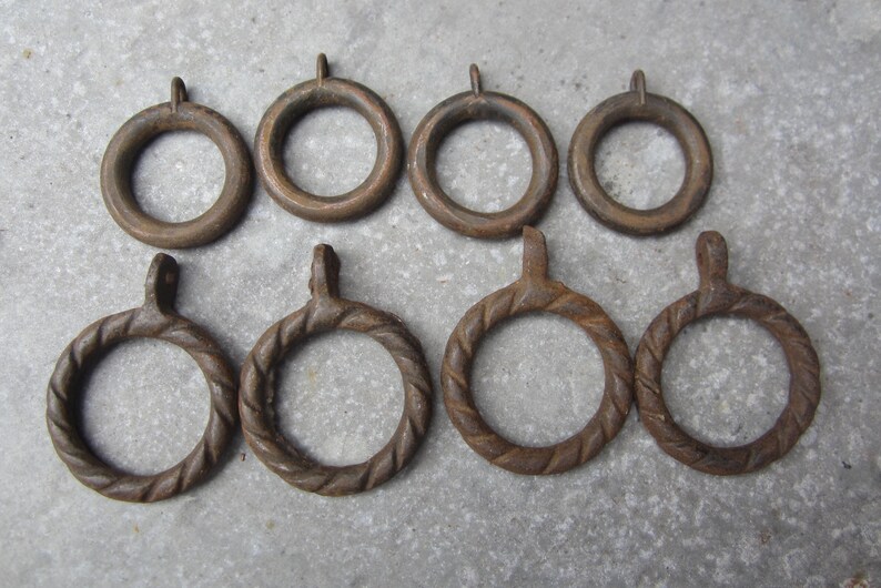 Curtain Rings 1920s Patina Metal Four Pairs Arts And Crafts Etsy