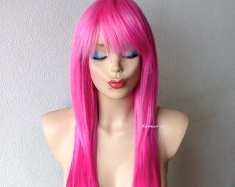 Scene Wig Ombre Wig Pink Wig Long Straight Hair Wig Etsy