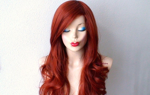 Copper Red Wig Lace Front Wig Long Curly Hairstyle Quality Heat Resistant Synthetic Wig For Daytime Use Or Cosplay