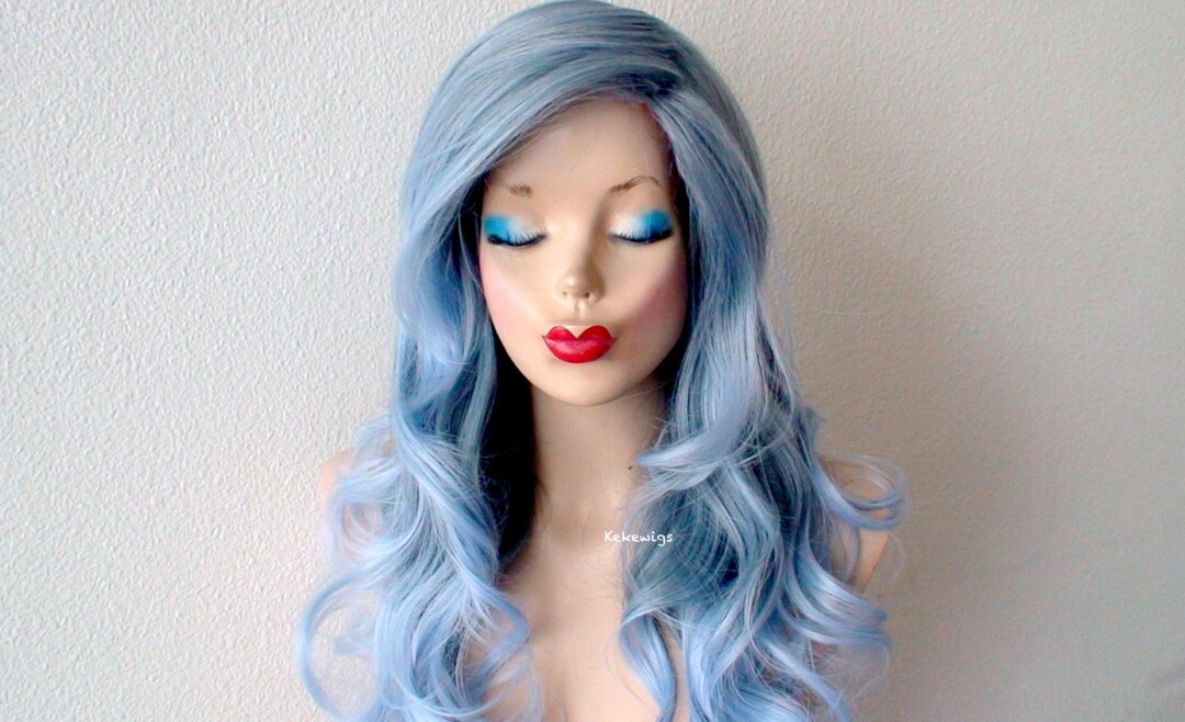 Blue Ombre Curly Wig - wide 3