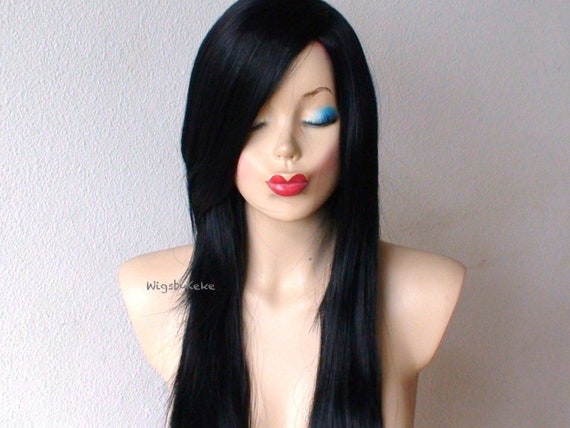 Layered Long Straight Wig Two Side Bangs Synthetic Wig - Temu