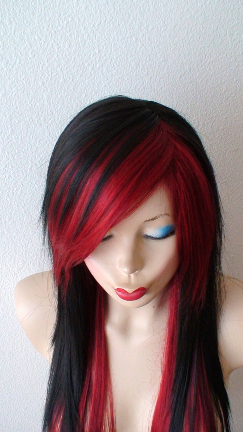 Black Wine Red Scene Wig Emo Wig Scene Hair Emo Hair