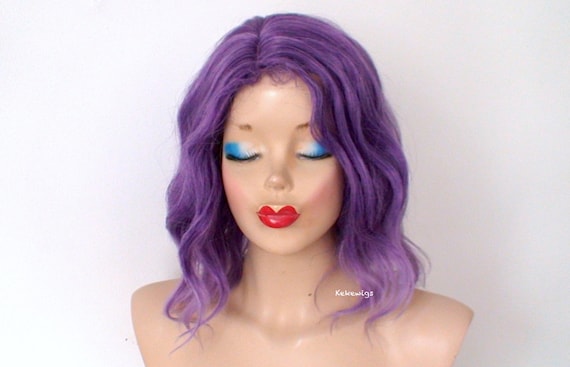 short purple wig