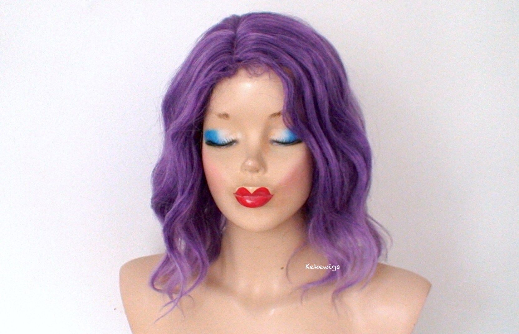 Lila Ombré Perücke. 16 Wellige Haarperücke. - Etsy.de