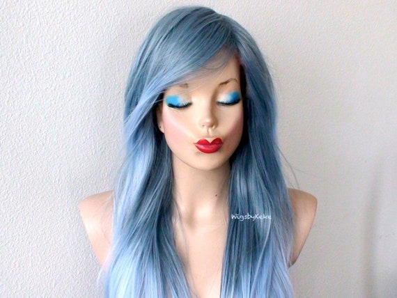 Long Layered Hair(Sky Blue)