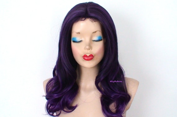 Ombre Wig Deep Purple Purple Ombre Wig Medium Length Wavy Etsy